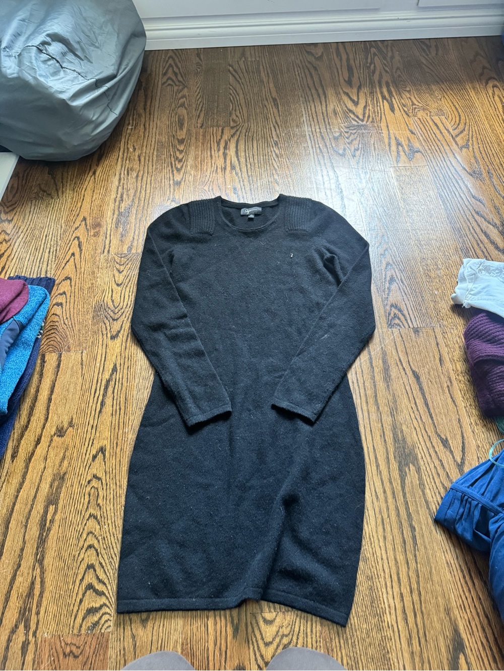 Aqua Black midi Sweater dress cashmere
